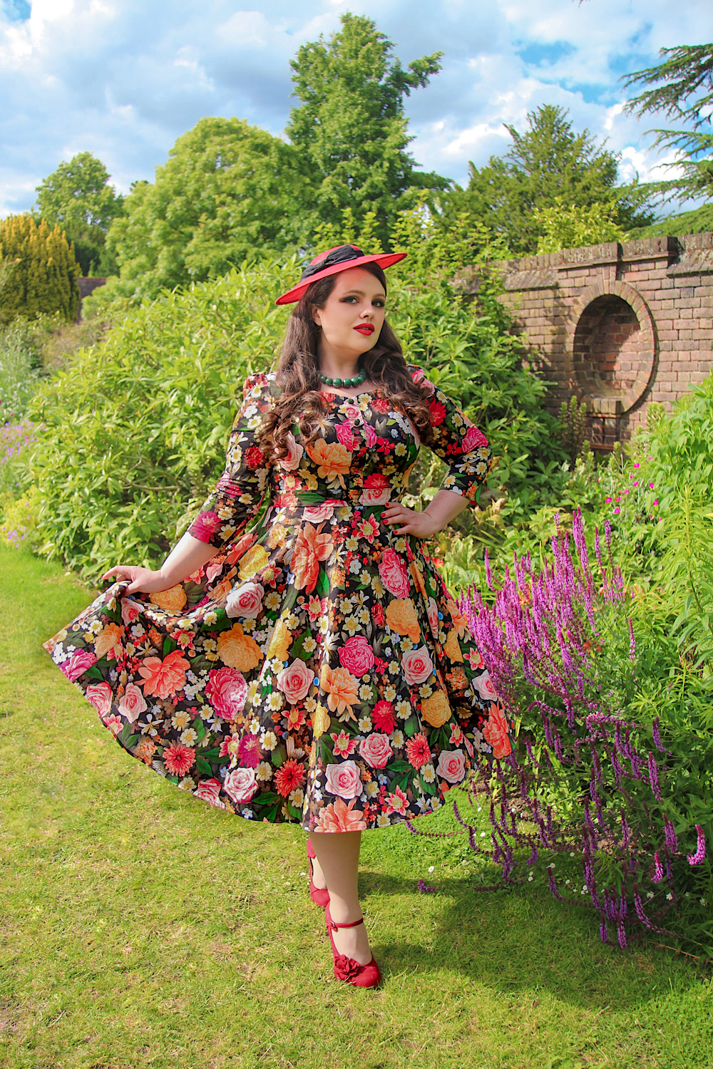 Cassidy Floral Swing Dress in Extended Sizing